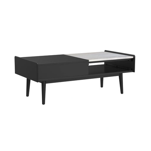 Lanette Coffee Table with White Marble and Lift-Top in Black - Tony’s Furniture Store & Linen (GA) - Multi Location