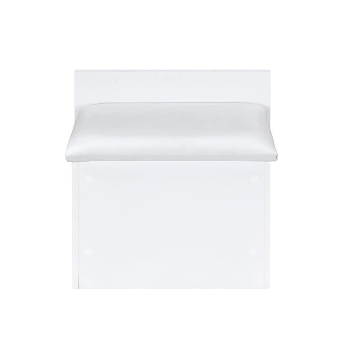 Irvine Mini Dressing Table with Stool, LED and USB in Glossy White - Tony’s Furniture Store & Linen (GA) - Multi Location