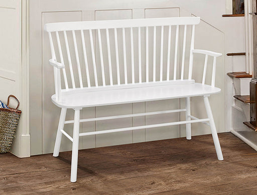 JERIMIAH SPINDLEBACK BENCH WHITE - Tony’s Furniture Store & Linen (GA) - Multi Location