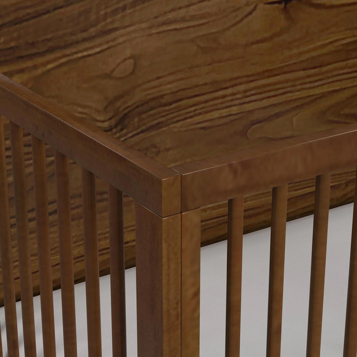Malia Crib with High Headboard and Guardrail in Walnut - Tony’s Furniture Store & Linen (GA) - Multi Location