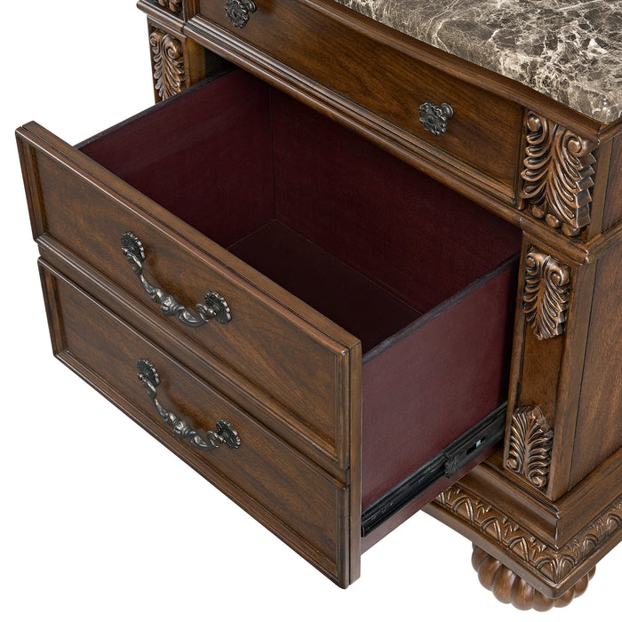 Cadenza UPH Bedroom Set with Black PU in Brown - Tony’s Furniture Store & Linen (GA) - Multi Location