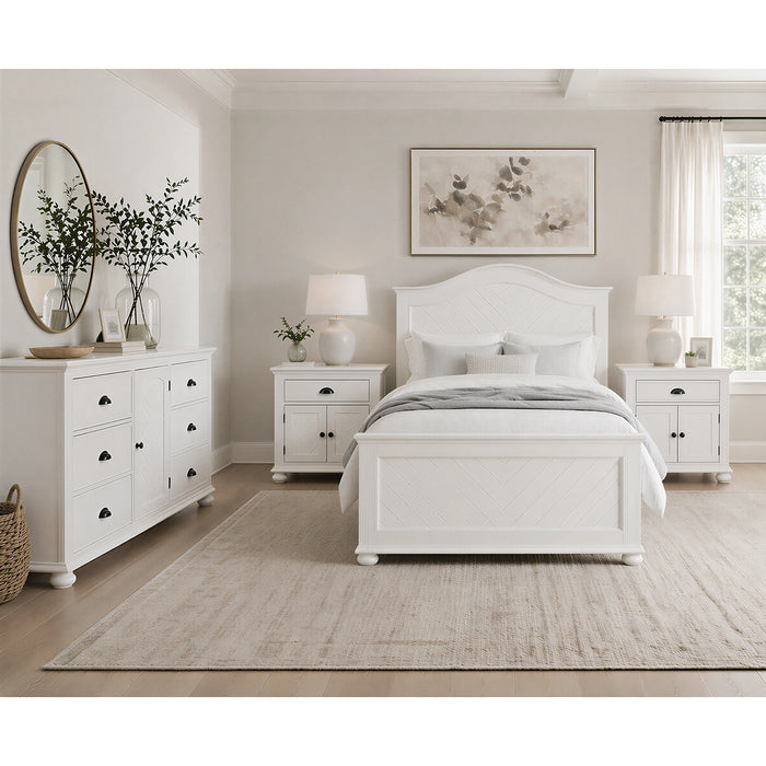 Kona Bedroom Set with 2 Nightstands in White - Tony’s Furniture Store & Linen (GA) - Multi Location