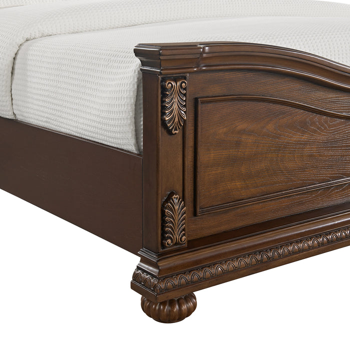 Cadenza UPH Bed with Black PU in Brown - Tony’s Furniture Store & Linen (GA) - Multi Location