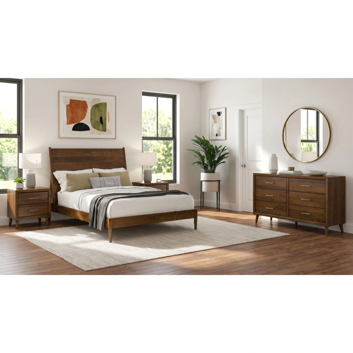 Malibu Bedroom Set with 2 Nightstands in Walnut - Tony’s Furniture Store & Linen (GA) - Multi Location