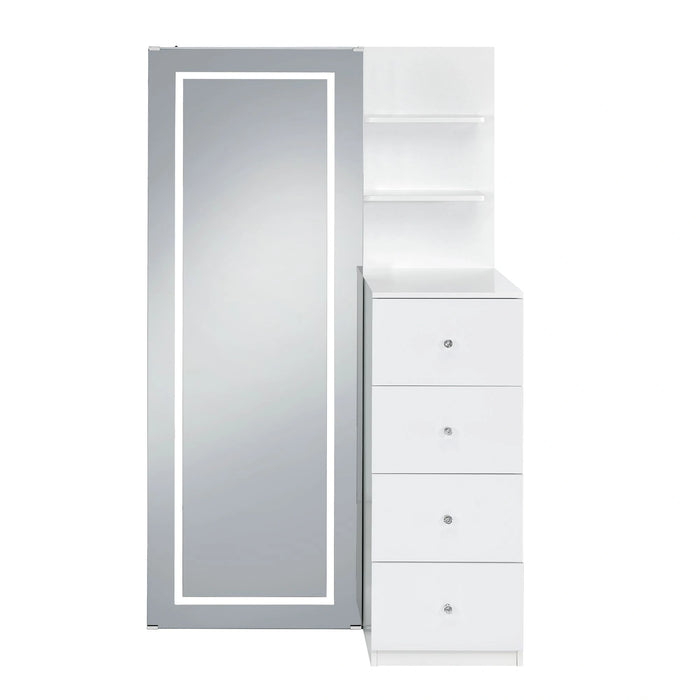 Vancouver Floor Mirror With Storage in White - Tony’s Furniture Store & Linen (GA) - Multi Location