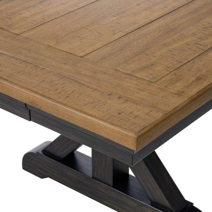 Montrose Dining Table with 20"" Leaf in Espresso and Brown - Tony’s Furniture Store & Linen (GA) - Multi Location