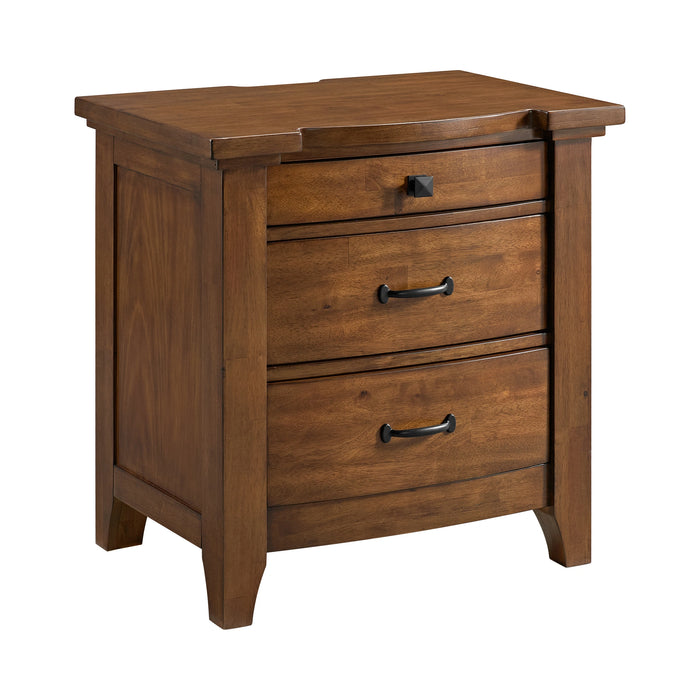 Gage 3-Drawer Nightstand with USB and Power in Chestnut - Tony’s Furniture Store & Linen (GA) - Multi Location