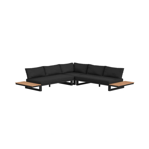 Cabana Three Piece Outdoor Living Set with Dark Grey Olefin in Black - Tony’s Furniture Store & Linen (GA) - Multi Location