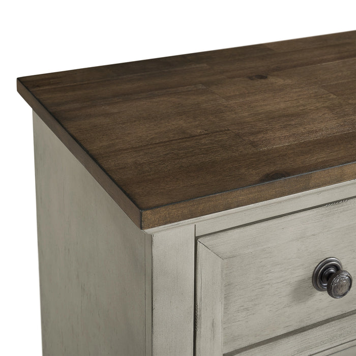 Farmington 5-Drawer Chest in Medium Brown and Washed Stone - Tony’s Furniture Store & Linen (GA) - Multi Location