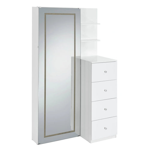 Vancouver Floor Mirror With Storage in White - Tony’s Furniture Store & Linen (GA) - Multi Location