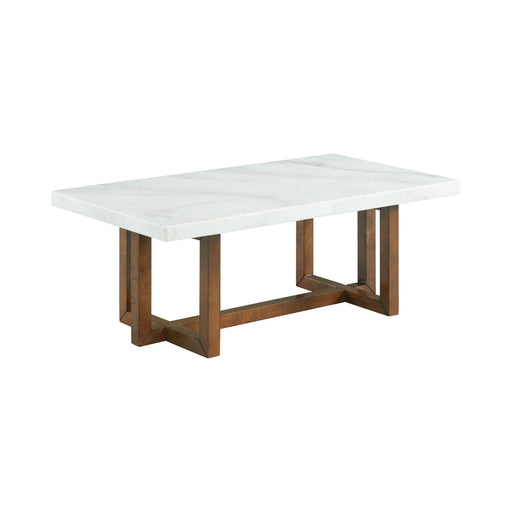 Morris Coffee Table in Espresso W/White Marble Top (3A Packing) - Tony’s Furniture Store & Linen (GA) - Multi Location
