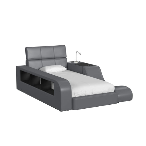 Valari Transformer Bed with Electronic Features in Grey PU - Tony’s Furniture Store & Linen (GA) - Multi Location