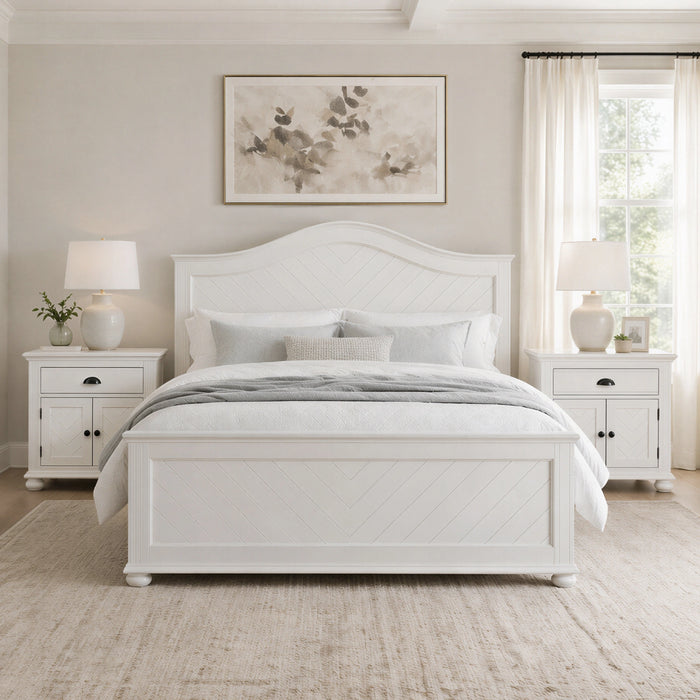 Kona Bedroom Set with 2 Nightstands in White - Tony’s Furniture Store & Linen (GA) - Multi Location