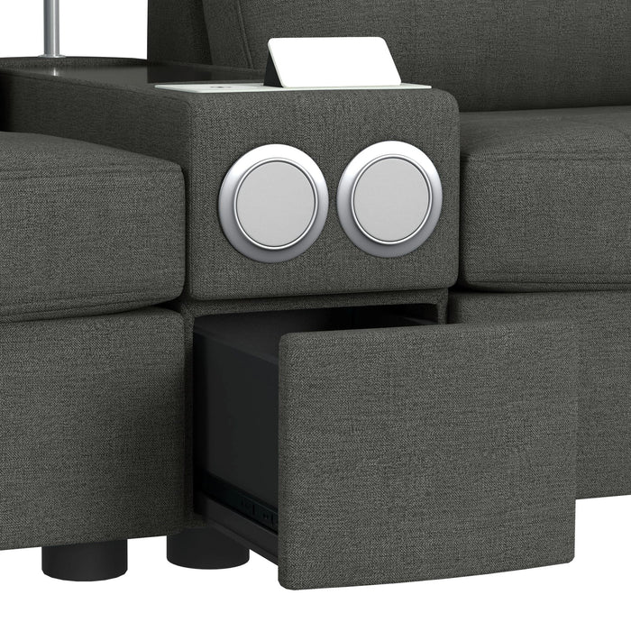 Options One 8PC Living Room Set in Palmer Plus Ash with Media Console - Tony’s Furniture Store & Linen (GA) - Multi Location