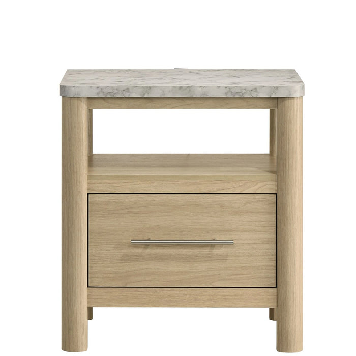 Jonas Nightstand with USB in Natural - Tony’s Furniture Store & Linen (GA) - Multi Location