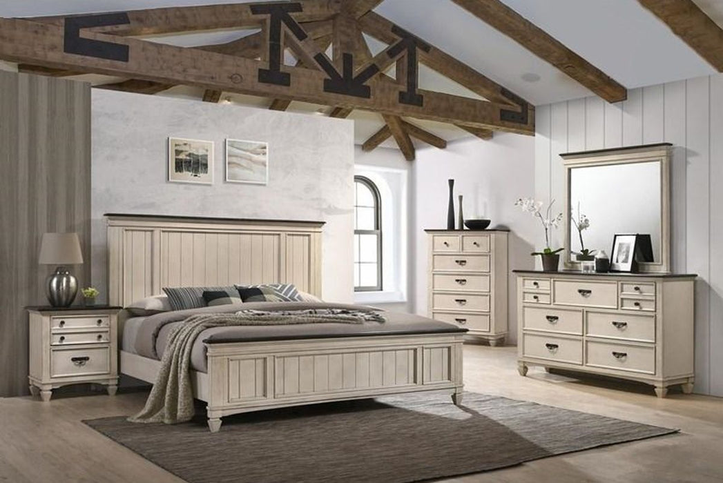 Crown Mark Sawyer King Panel Bed in Two-Toned - Tony’s Furniture Store & Linen (GA) - Multi Location