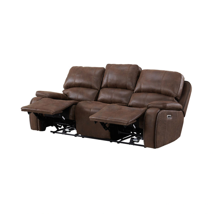 Atlantis Power Motion Sofa with Power Motion Head Recliner in Heritage Brown - Tony’s Furniture Store & Linen (GA) - Multi Location