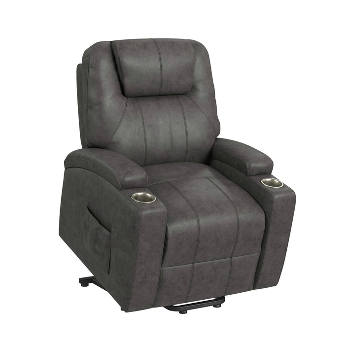 Kenmore P1 Lift Chair with Heat Massage in Simba DK Grey - Tony’s Furniture Store & Linen (GA) - Multi Location