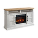 Villa Console with 23"" Fireplace Insert in White & Natural - Tony’s Furniture Store & Linen (GA) - Multi Location