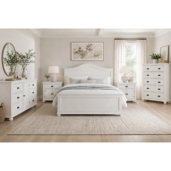 Kona Bedroom Set with 2 Nightstands in White - Tony’s Furniture Store & Linen (GA) - Multi Location