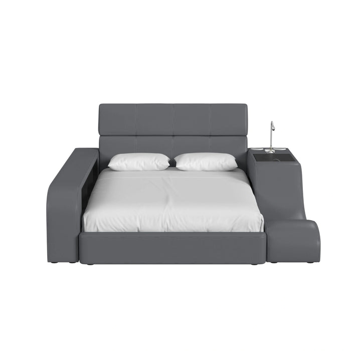 Valari Side Bookcase in Grey PU - Tony’s Furniture Store & Linen (GA) - Multi Location