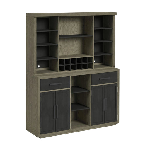 Jemma Buffet and Hutch with Light in Grey and Dark Espresso - Tony’s Furniture Store & Linen (GA) - Multi Location