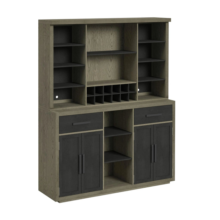 Jemma Buffet and Hutch with Light in Grey and Dark Espresso - Tony’s Furniture Store & Linen (GA) - Multi Location