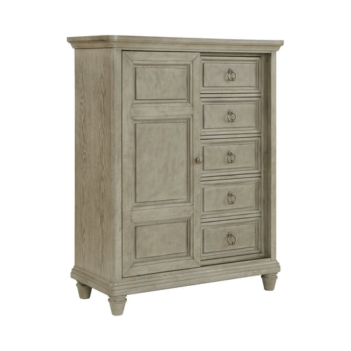 Whit-Ash 5-Drawer Door Chest in Light Grey - Tony’s Furniture Store & Linen (GA) - Multi Location