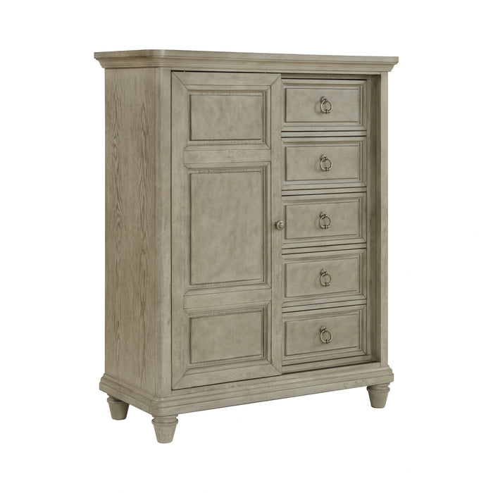 Whit-Ash 5-Drawer Door Chest in Light Grey - Tony’s Furniture Store & Linen (GA) - Multi Location