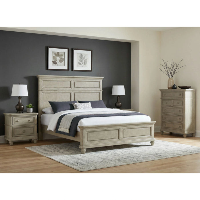 Whit-Ash Bedroom Set with 2 Nightstands in Light Grey - Tony’s Furniture Store & Linen (GA) - Multi Location