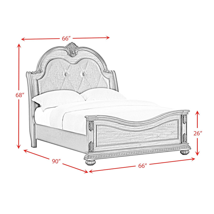 Cadenza UPH Bed with Black PU in Brown - Tony’s Furniture Store & Linen (GA) - Multi Location