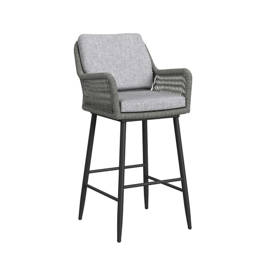 Bayhill Barstool with Grey Fabric in Black (2 Per Carton) - Tony’s Furniture Store & Linen (GA) - Multi Location