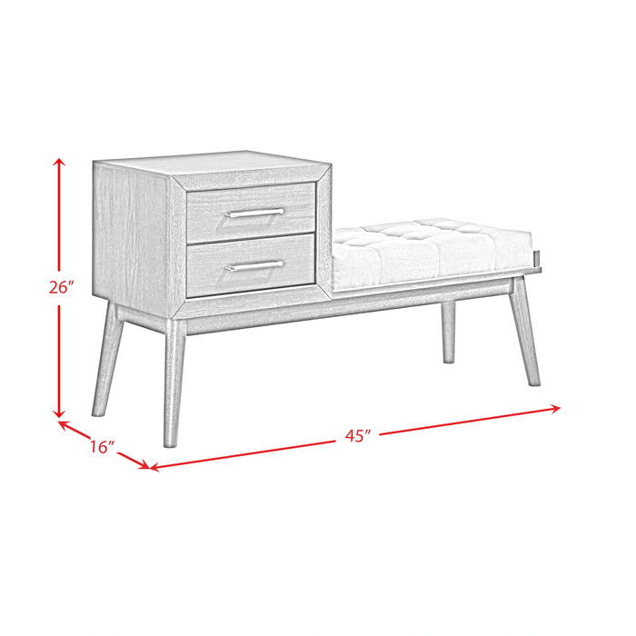 Malibu Bench with Grey Fabric in Walnut - Tony’s Furniture Store & Linen (GA) - Multi Location