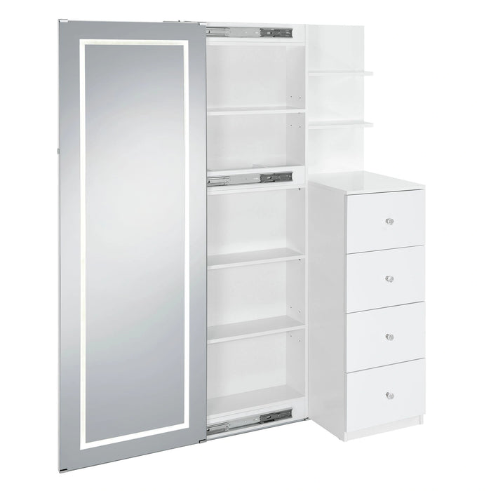 Vancouver Floor Mirror With Storage in White - Tony’s Furniture Store & Linen (GA) - Multi Location