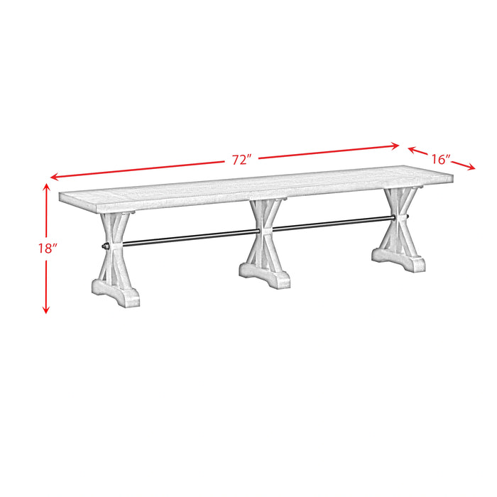 Yellowstone Dining Bench with Metal Bar cross in Medium Brown - Tony’s Furniture Store & Linen (GA) - Multi Location