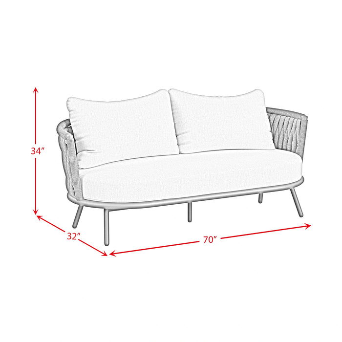Bali Loveseat with Olefin Grey in Dark Grey - Tony’s Furniture Store & Linen (GA) - Multi Location