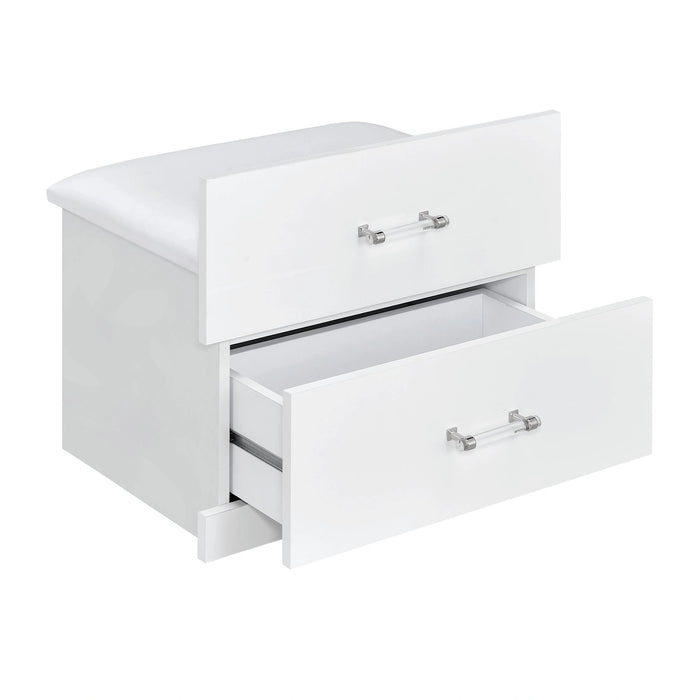 Irvine Mini Dressing Table with Stool, LED and USB in Glossy White - Tony’s Furniture Store & Linen (GA) - Multi Location