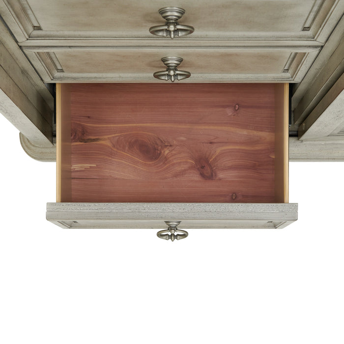 Whit-Ash Panel Bedroom Set with Door Chest in Light Grey - Tony’s Furniture Store & Linen (GA) - Multi Location