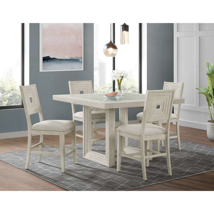 Avalanche Square Counter Table in Antique White - Tony’s Furniture Store & Linen (GA) - Multi Location