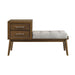 Malibu Bench with Grey Fabric in Walnut - Tony’s Furniture Store & Linen (GA) - Multi Location