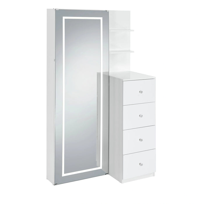 Vancouver Floor Mirror With Storage in White - Tony’s Furniture Store & Linen (GA) - Multi Location