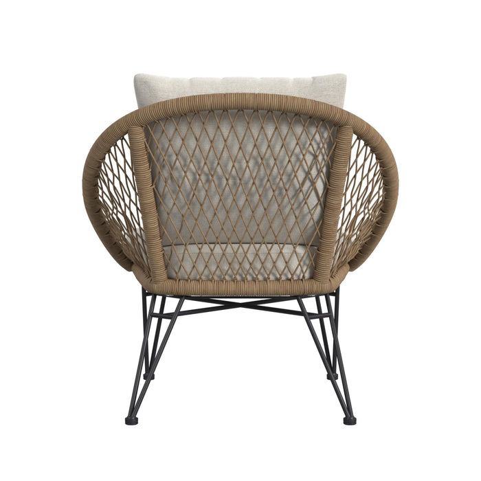Grace Outdoor Seating 4PC Set - Black, Natural and Olefin Beige - Tony’s Furniture Store & Linen (GA) - Multi Location