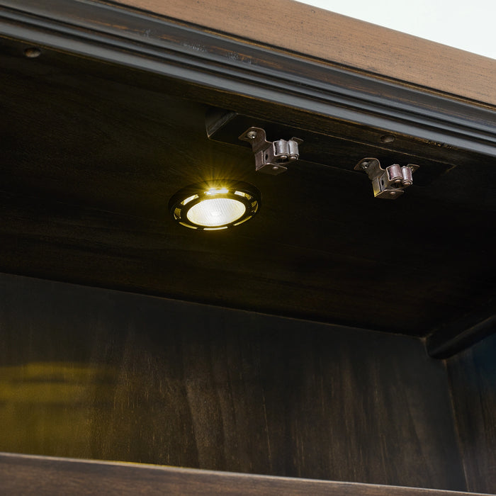 Montrose Server and Hutch with LED Light in Espresso and Brown - Tony’s Furniture Store & Linen (GA) - Multi Location