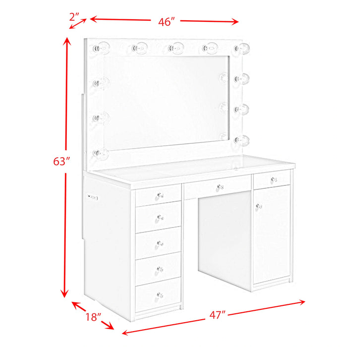 Amia Complete Dressing Table with Lightbulbs - Tony’s Furniture Store & Linen (GA) - Multi Location