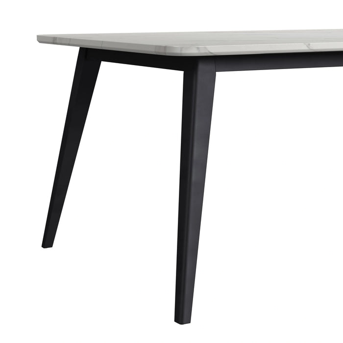 Marlene Dining Table with White Faux Marble Top in Black - Tony’s Furniture Store & Linen (GA) - Multi Location