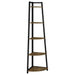 Jacksonville 5-tier Corner Bookcase Aged Walnut - Tony’s Furniture Store & Linen (GA) - Multi Location
