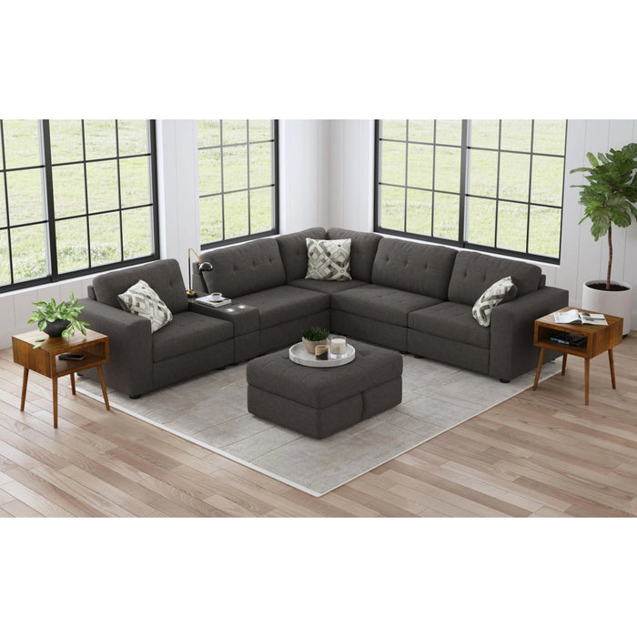 Options One Storage Ottoman in Palmer Plus Ash - Tony’s Furniture Store & Linen (GA) - Multi Location
