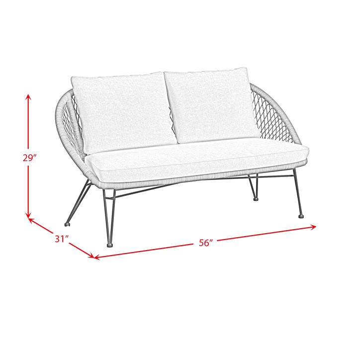 Grace Outdoor Seating 4PC Set - Black, Natural and Olefin Beige - Tony’s Furniture Store & Linen (GA) - Multi Location