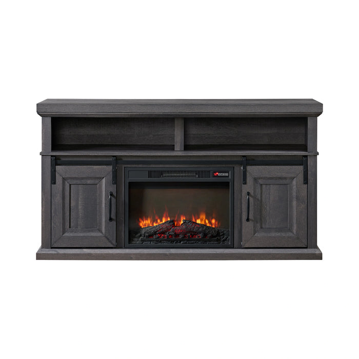 Macau Console with 23"" Fireplace Insert in Grey - Tony’s Furniture Store & Linen (GA) - Multi Location