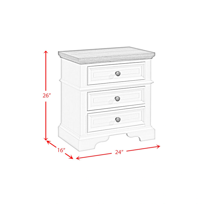 Eastwood Youth 3-Drawer Nightstand in Brown and Off-White - Tony’s Furniture Store & Linen (GA) - Multi Location